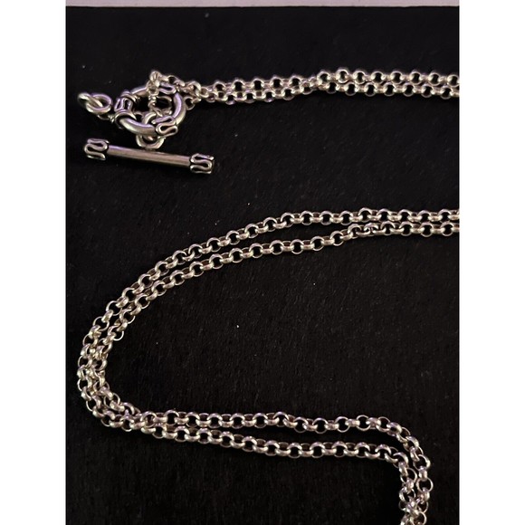 STERLING SILVER Crystal Rock NECKLACE 23” W/Bracelet 7.5” Set - Picture 9 of 16